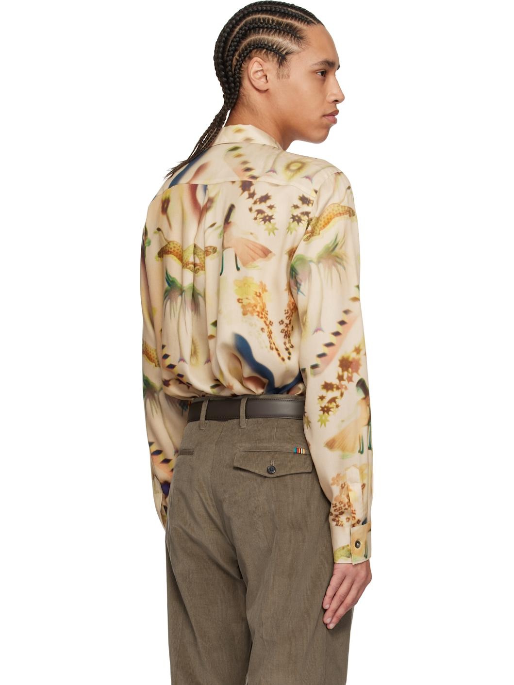 Beige Lumiere Print Shirt - 3