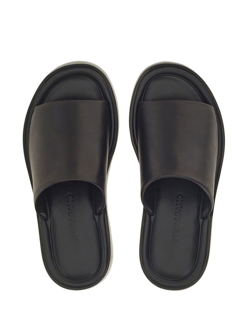 crossover-strap leather slides - 4