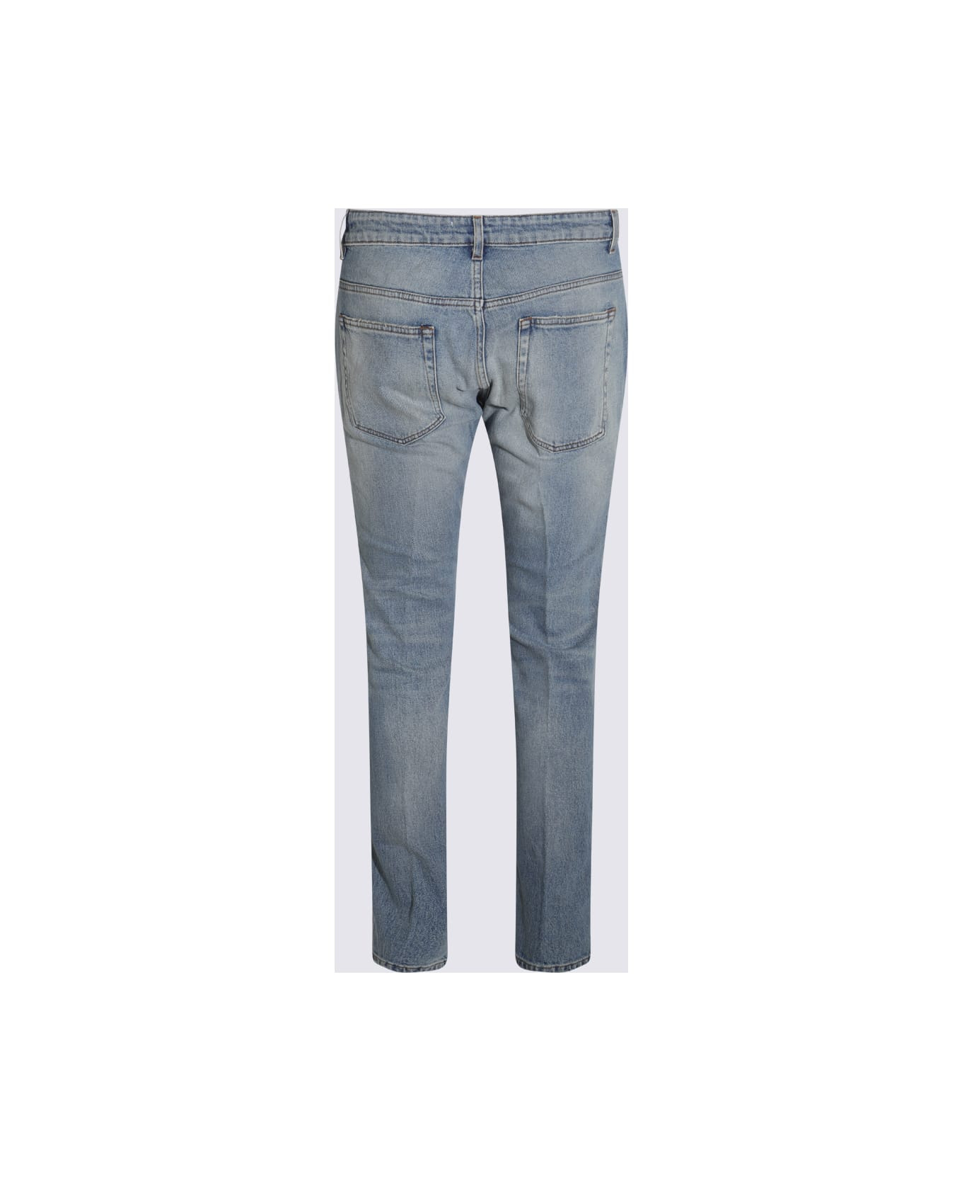 Light Blue Cotton Denim Jeans - 2
