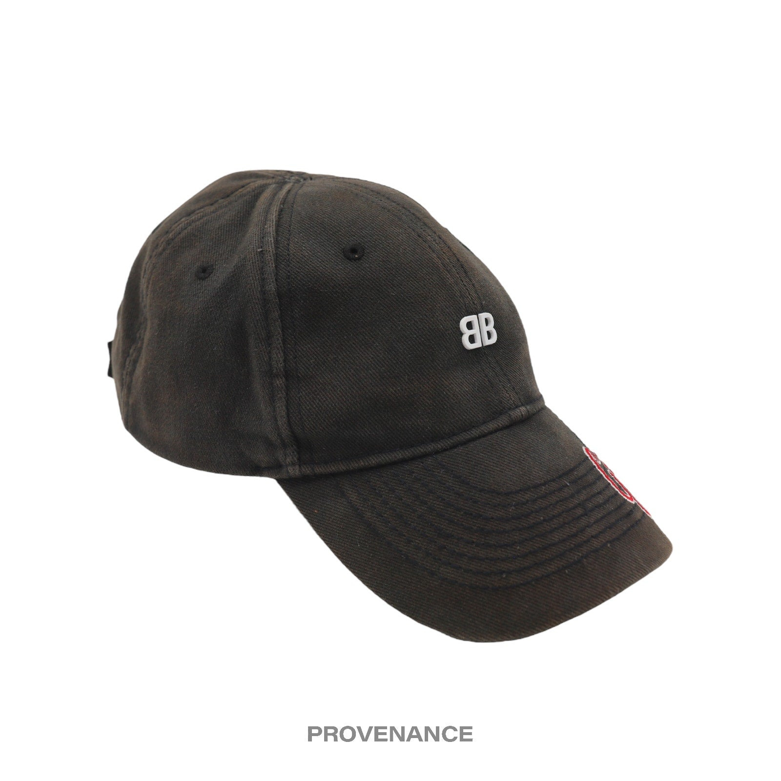 Balenciaga BB Europe Embroidered Cap - Washed Black - 3