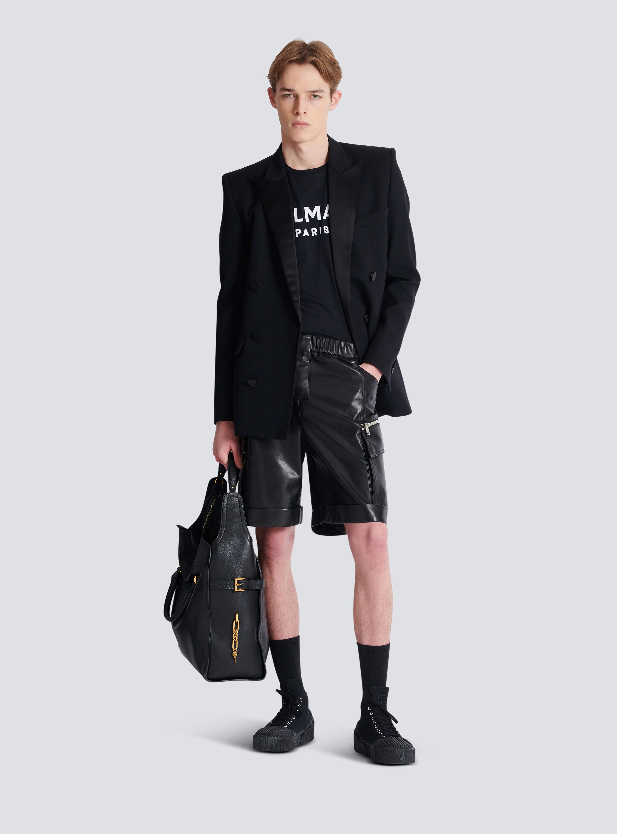 Leather cargo Bermuda shorts - 2