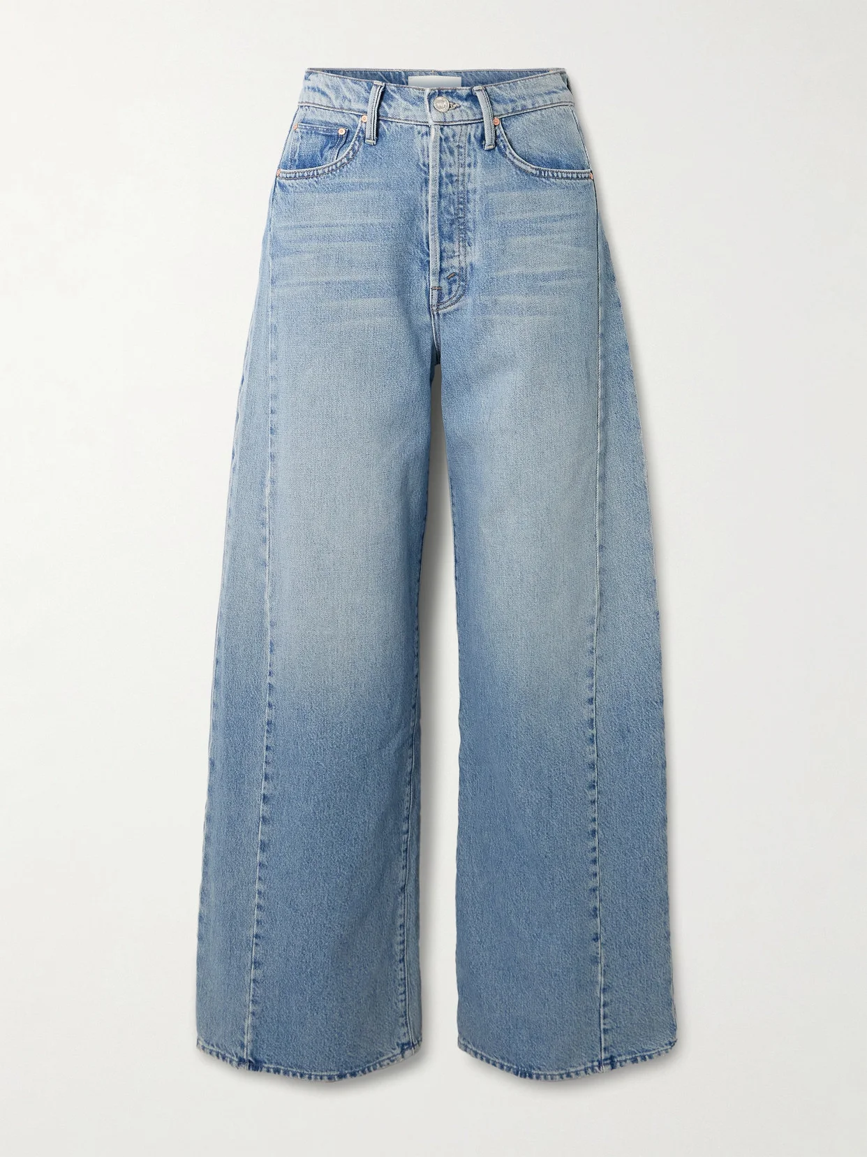 The Pipe Dream Button Sneak High-rise Wide-leg Jeans - 1