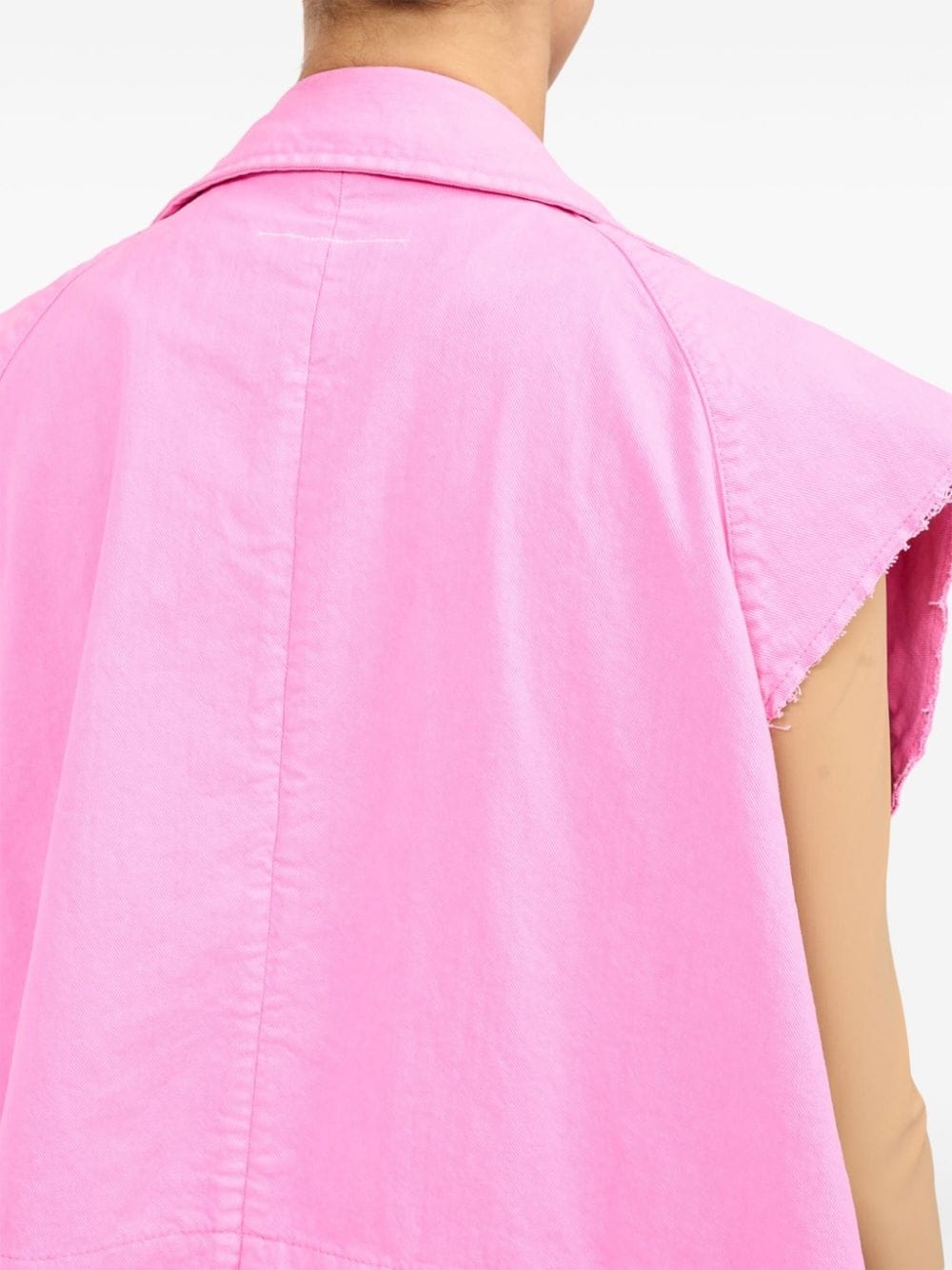 stitch-logo cotton-blend gilet - 7