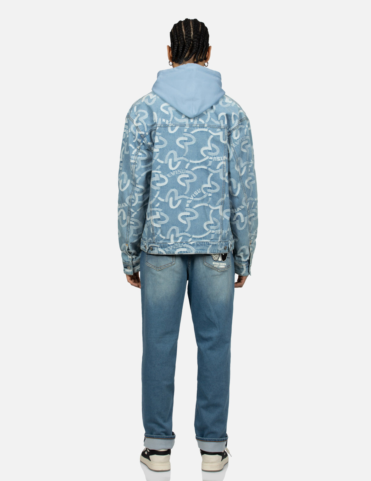ALLOVER SEAGULL JACQUARD RELAX FIT DENIM JACKET - 6
