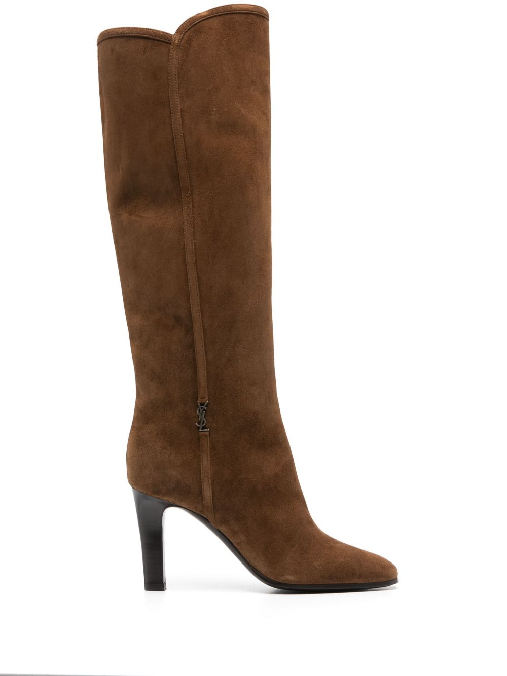 logo-plaque suede boots - 1
