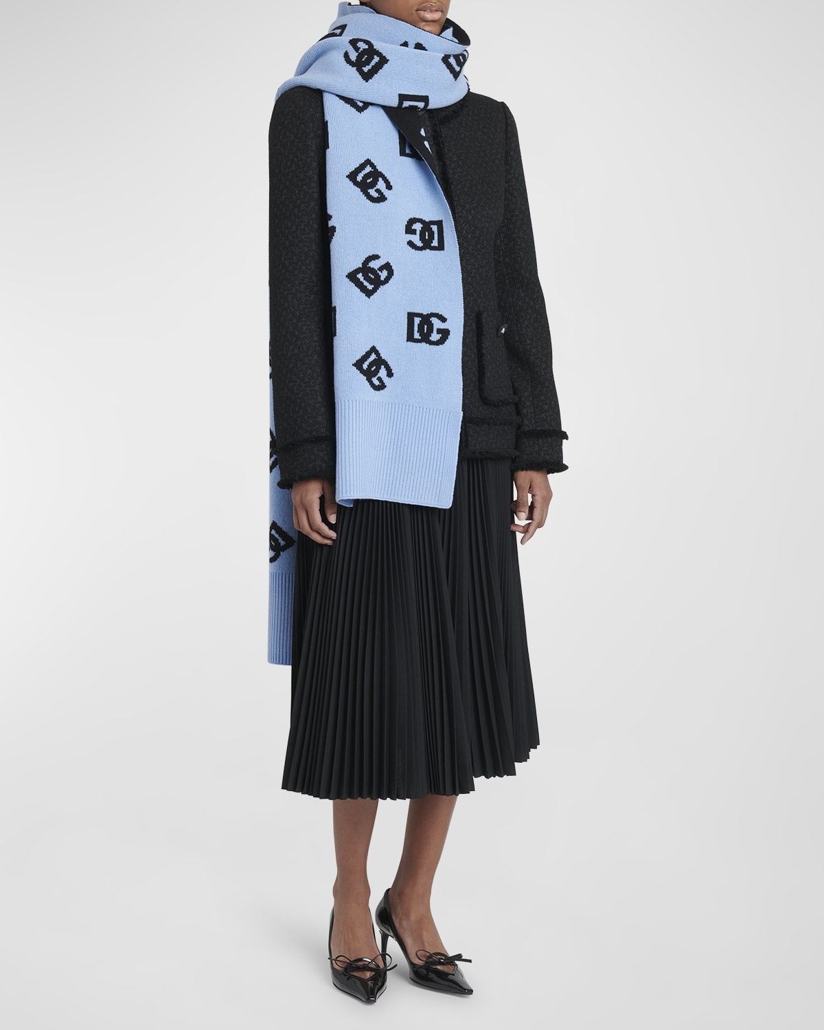 DG Logo Reversible Wool Scarf - 3