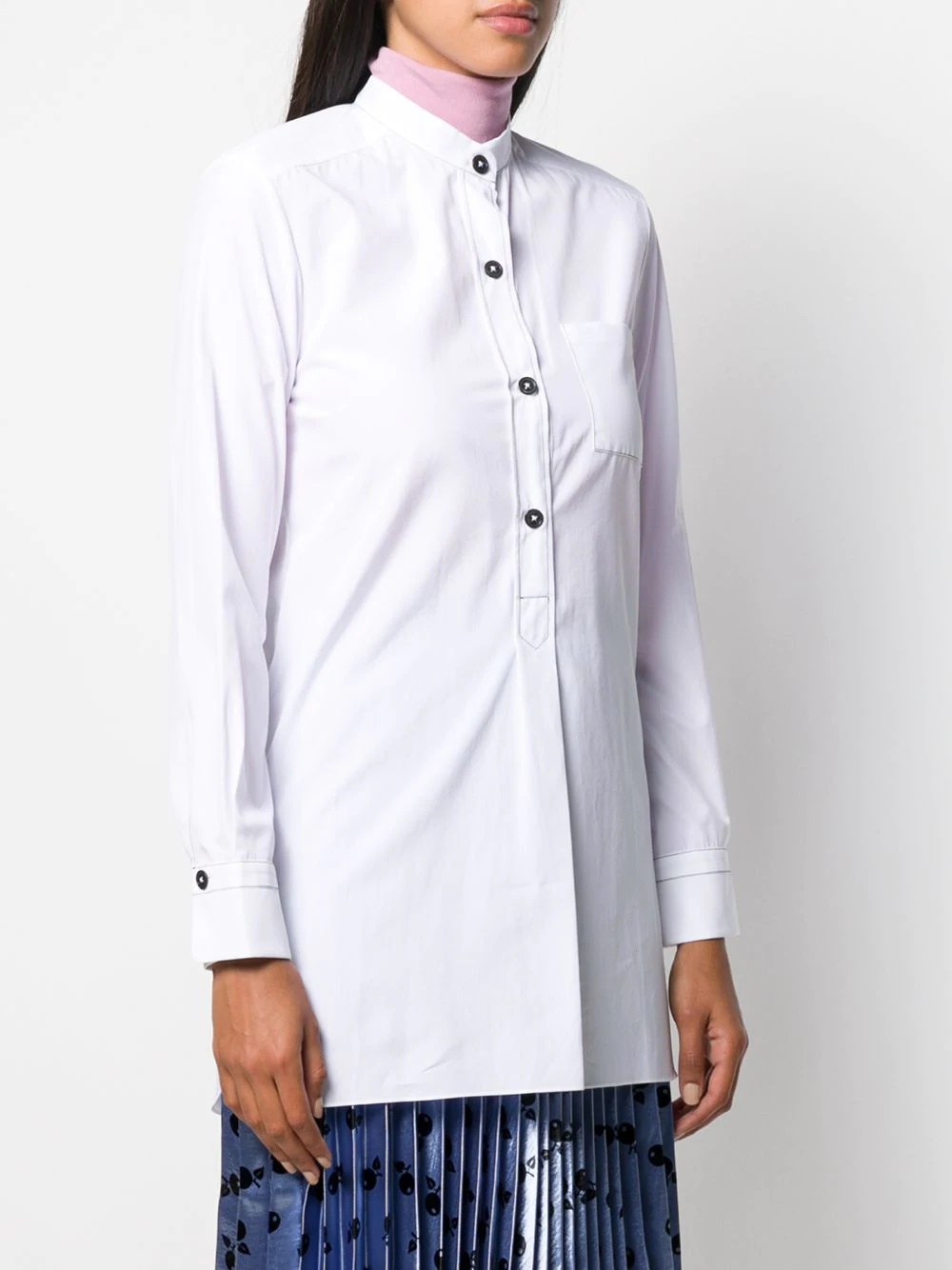 mandarin collar shirt - 3