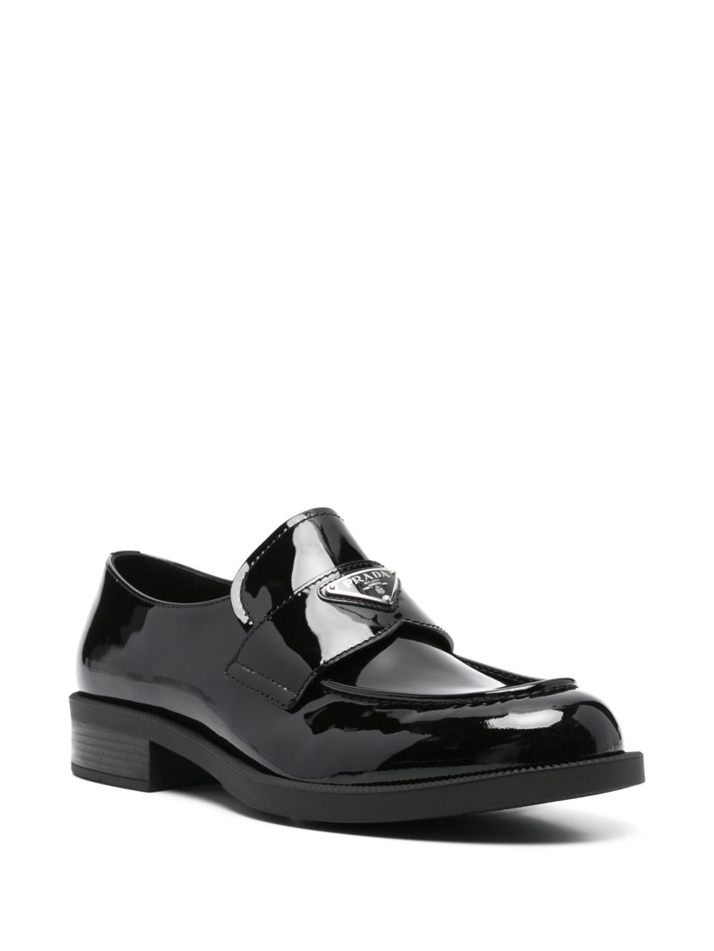 triangle-logo leather loafers - 2