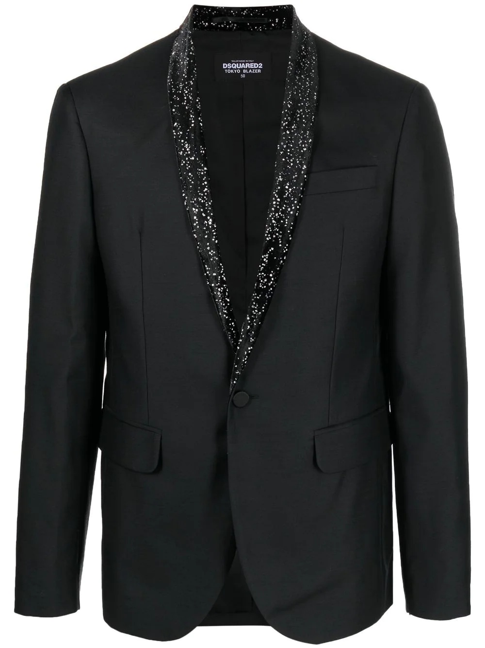 metallic-detail single-breasted blazer - 1