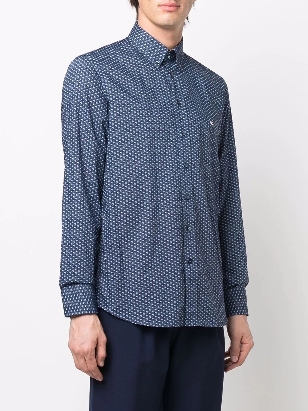 monogram-print button-down shirt - 3