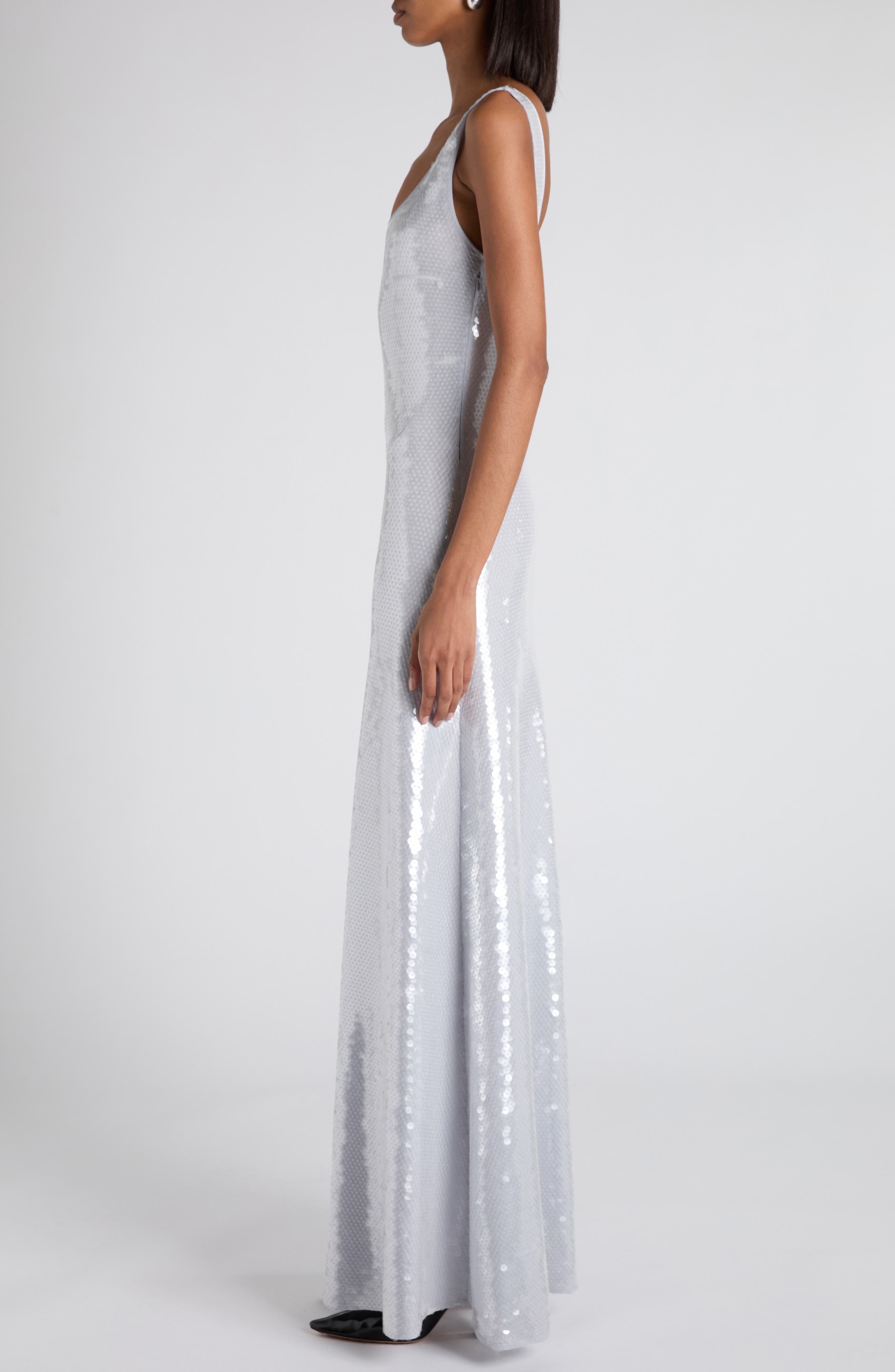 Bottega Veneta Scoop Neck Sleeveless Sequin Gown in Grey at Nordstrom - 2