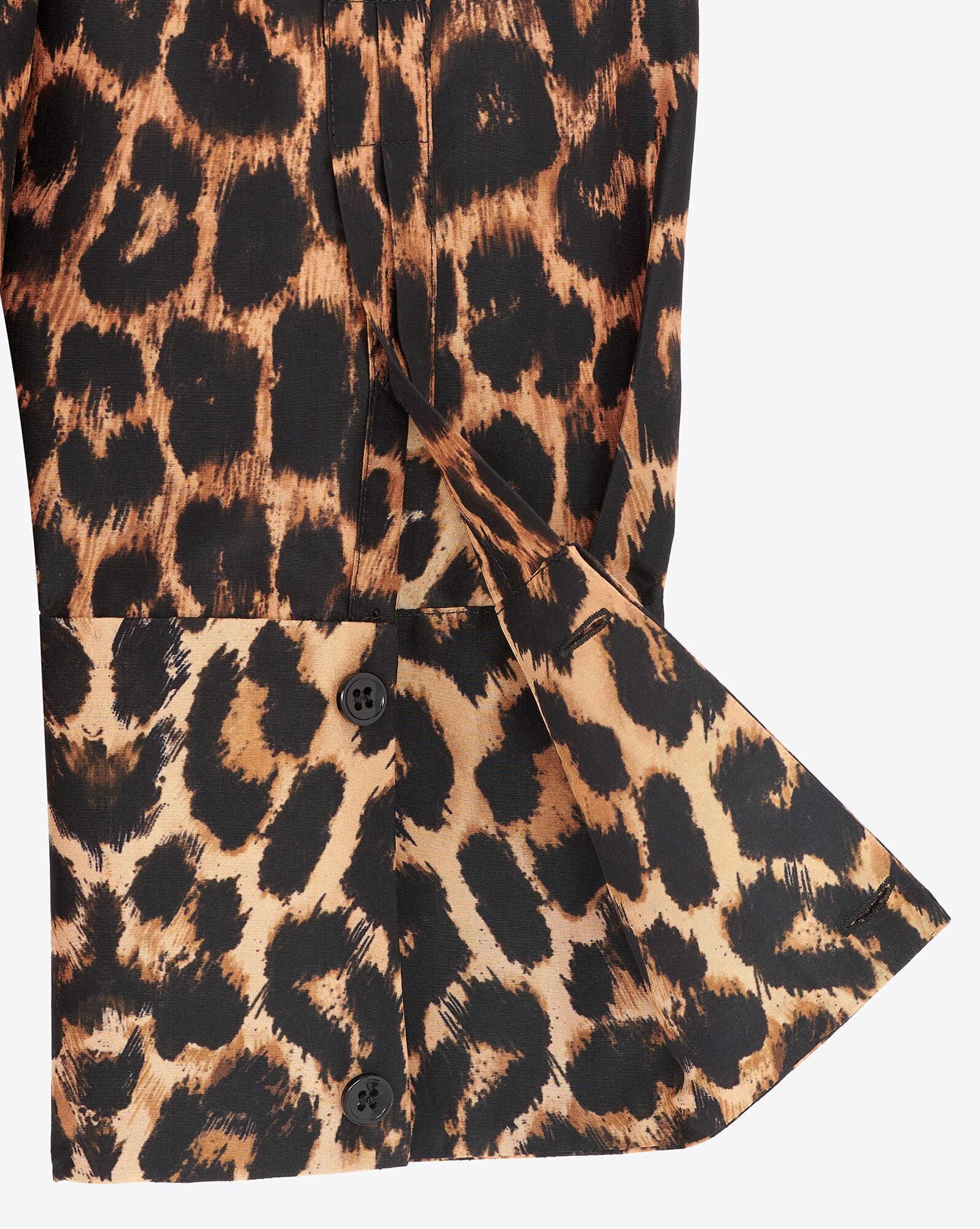 oversized shirt in leopard silk taffeta - 3