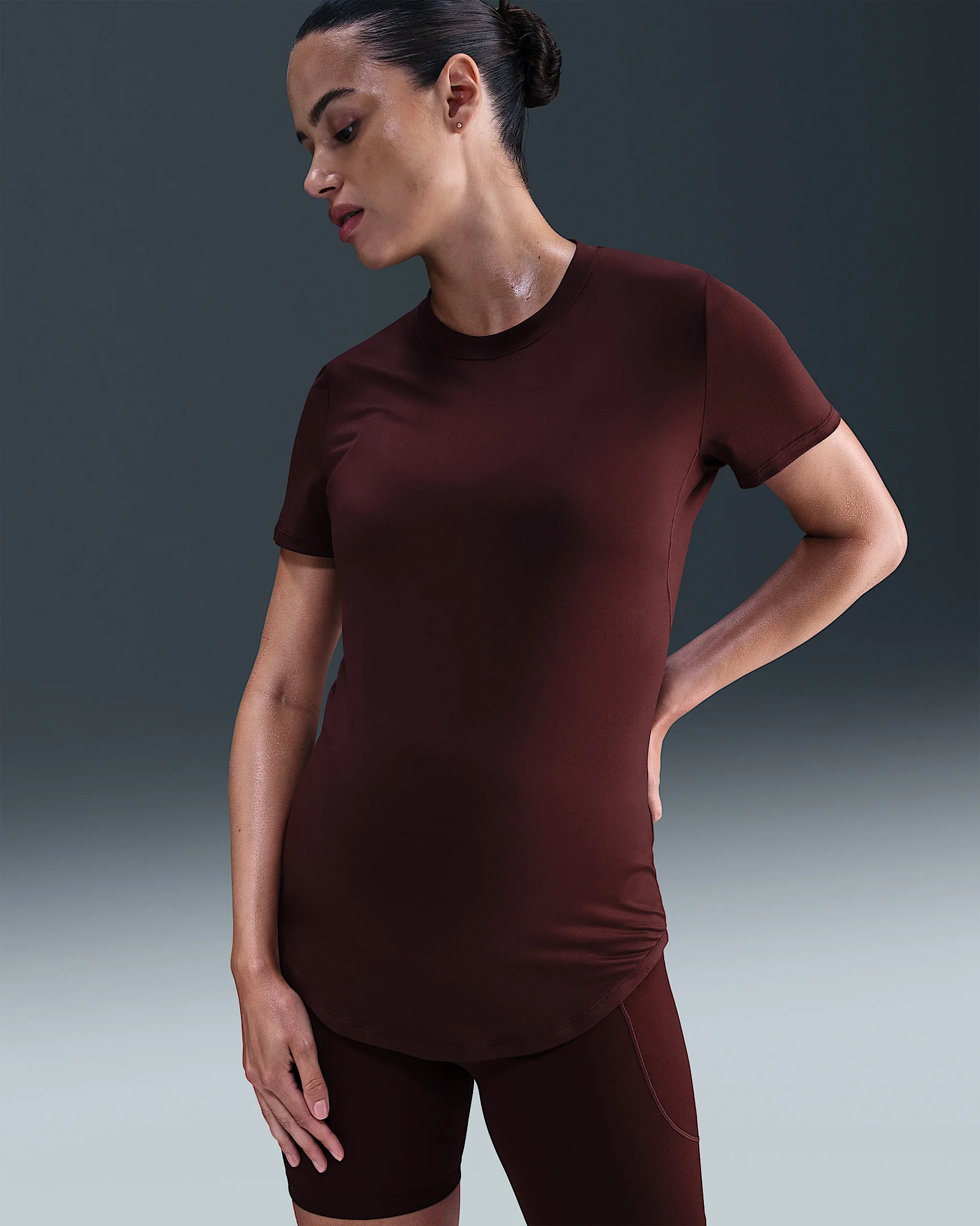 Nike (M) One Women's Dri-FIT Slim-Fit Short-Sleeve Top (Maternity) - 1