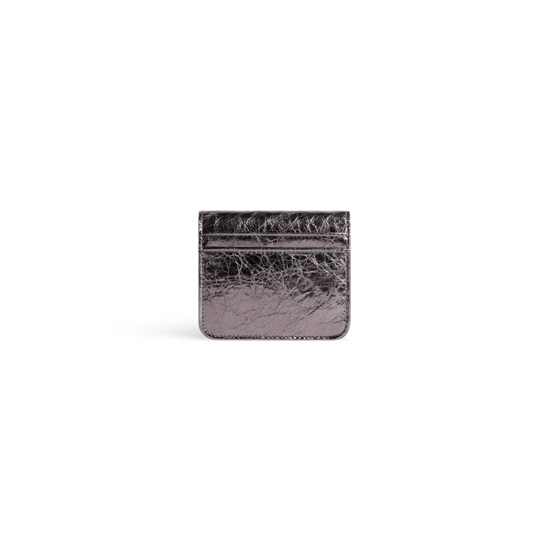 Women's Monaco Flap Coin And Card Holder Metallized in Dark Grey - 2