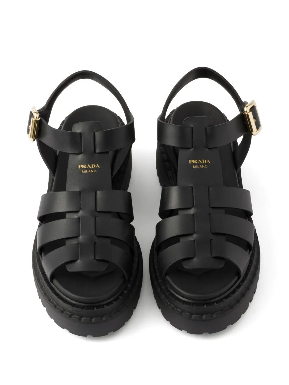 Prada Women Fisherman`S Leather Flatform Sandals - 2