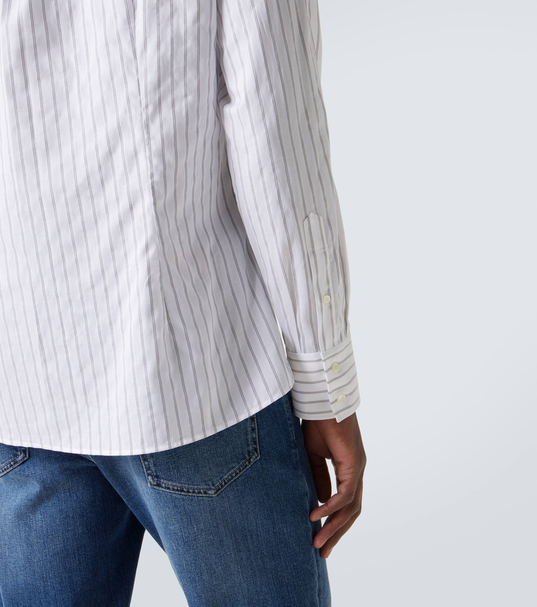 Striped cotton poplin shirt - 7