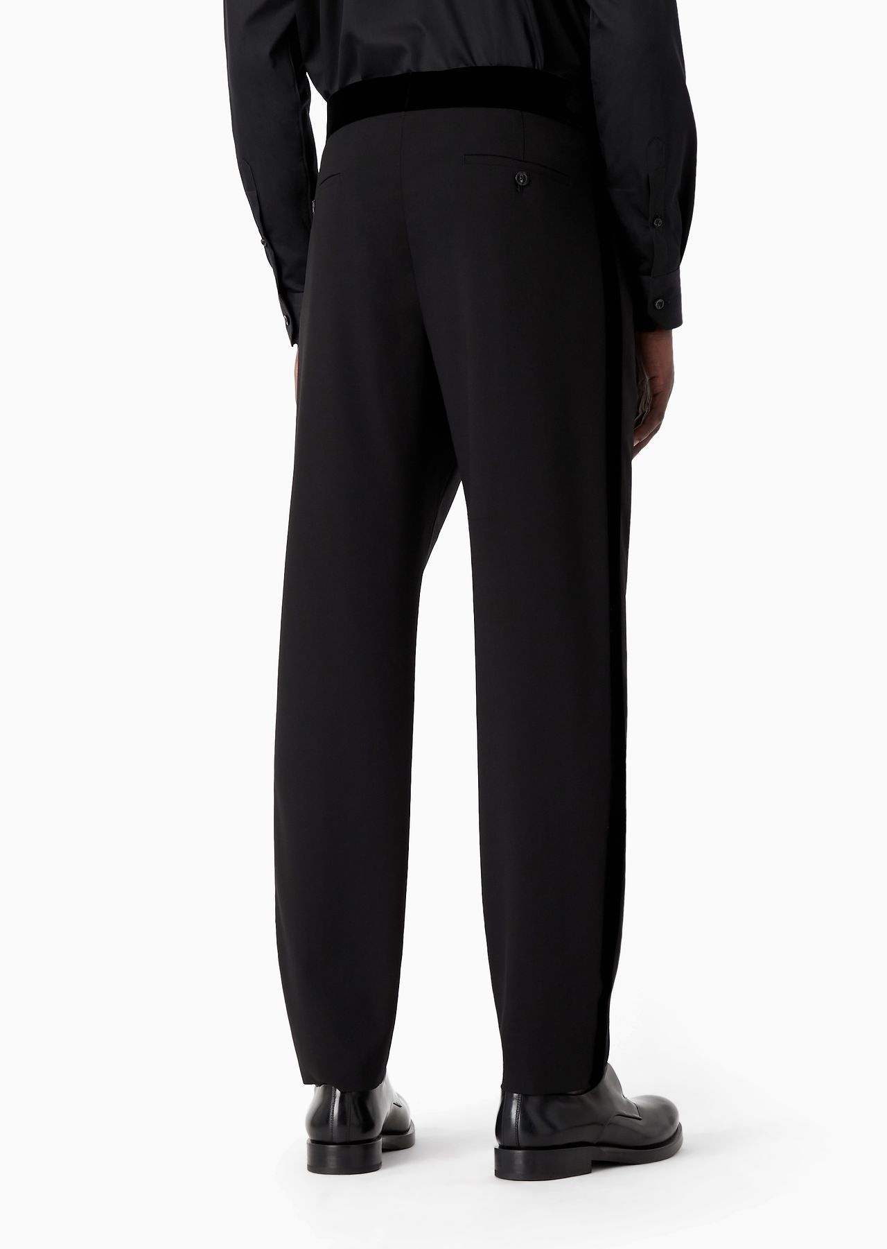 Giorgio’s Capsule Collection wool-crêpe tuxedo trousers - 3