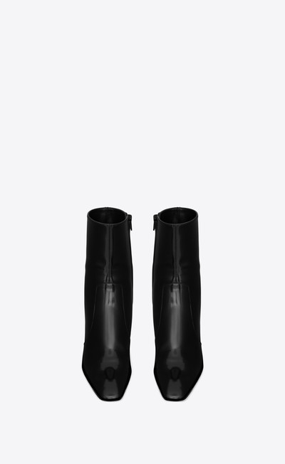 SAINT LAURENT betty booties in glazed leather outlook