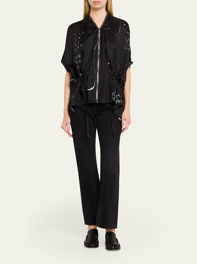 Rick Owens Sail Equation-Print Short-Sleeve Zip Jacket outlook