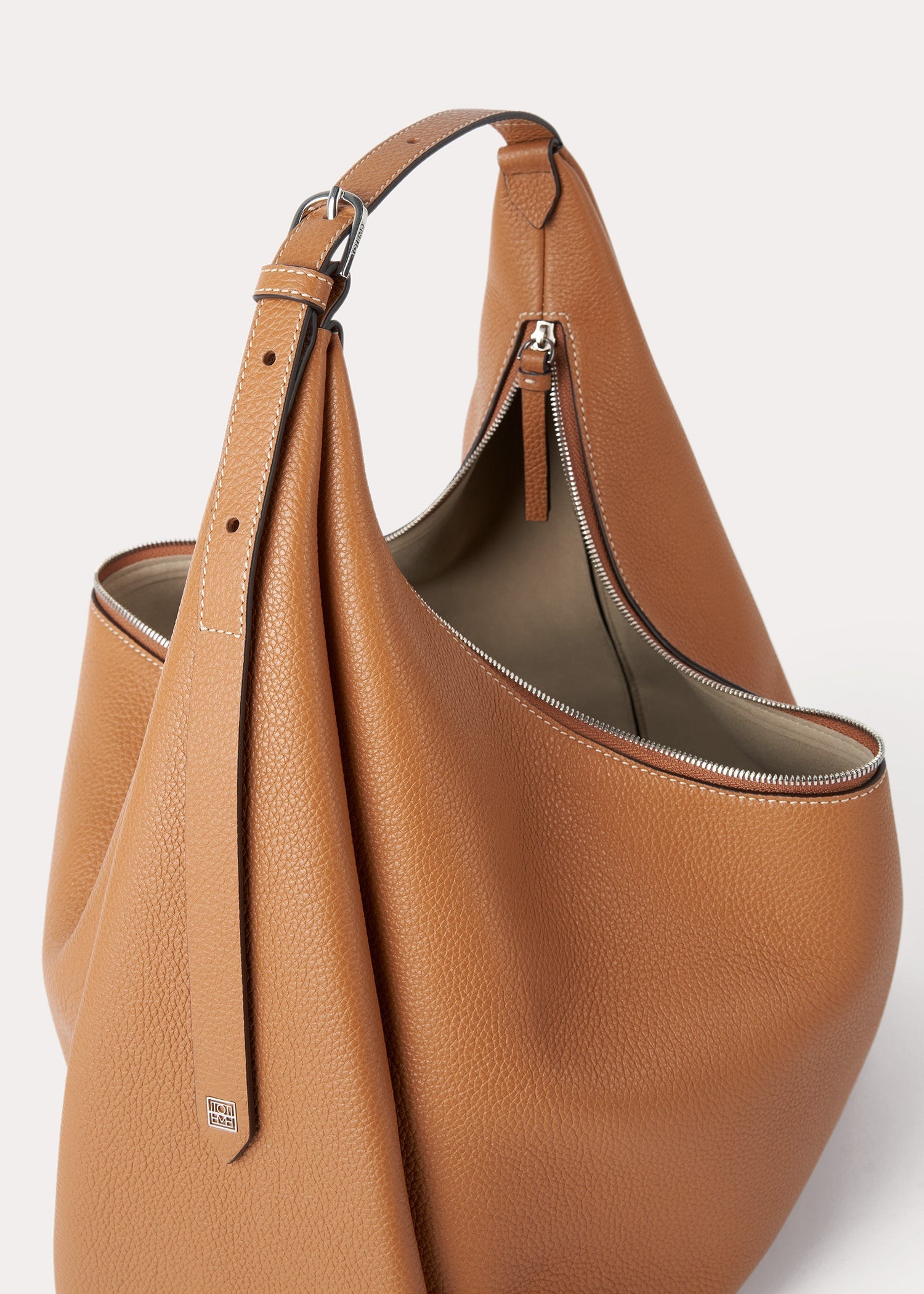 Belt hobo bag tan grain - 8