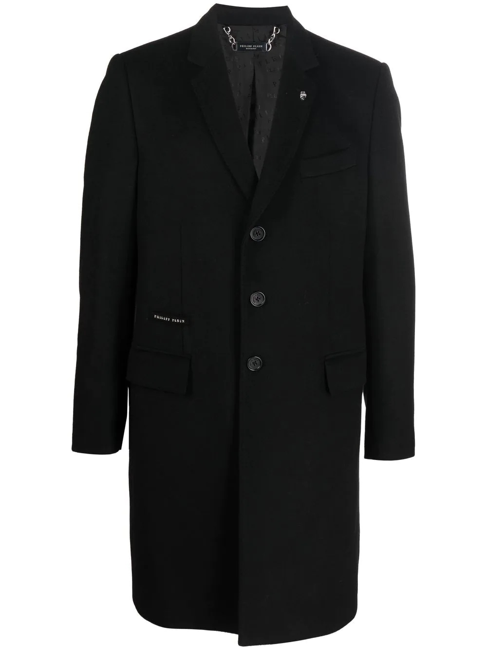 single-breasted wool-cashmere coat - 1