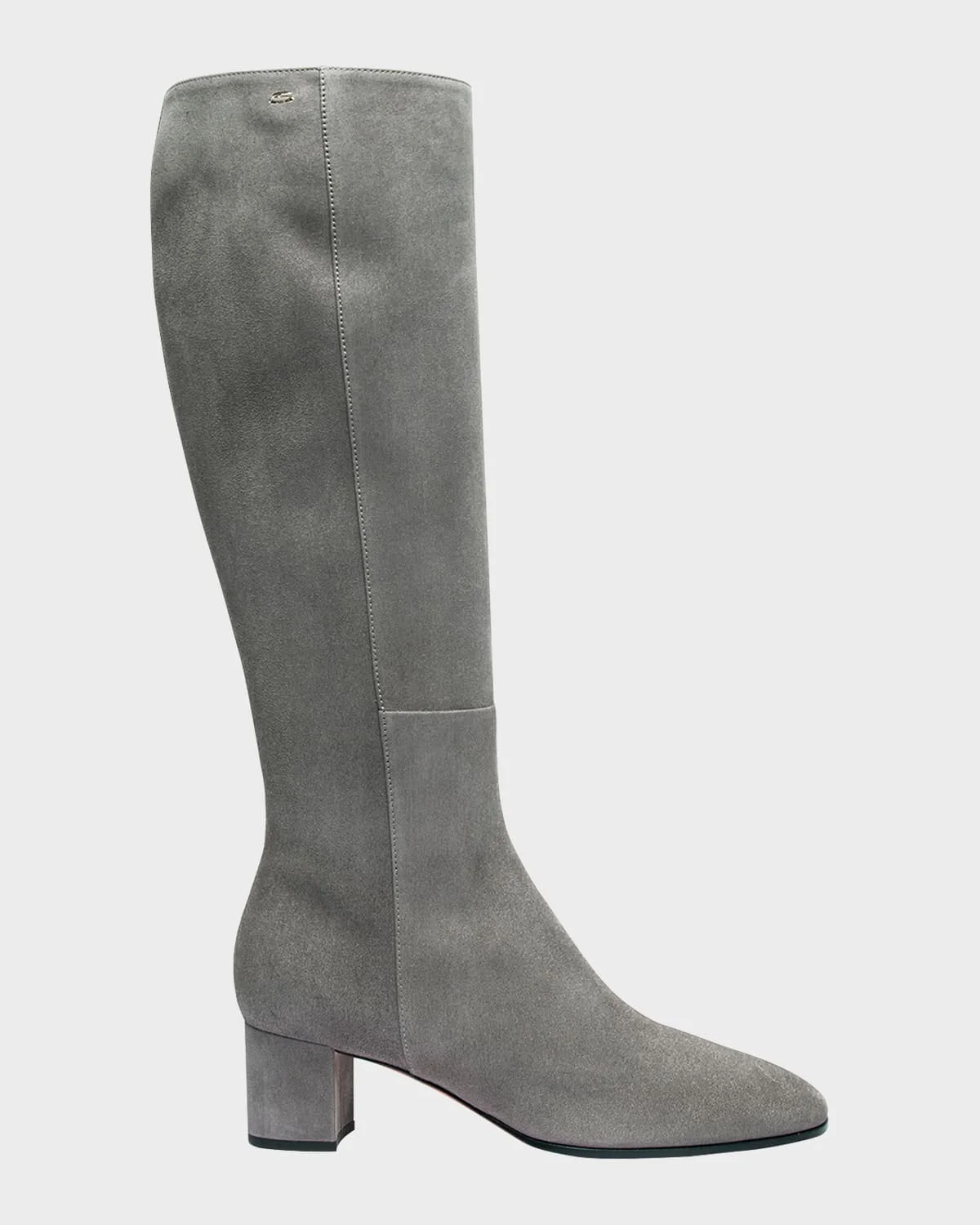 Suede Block Heel Knee Boots - 1