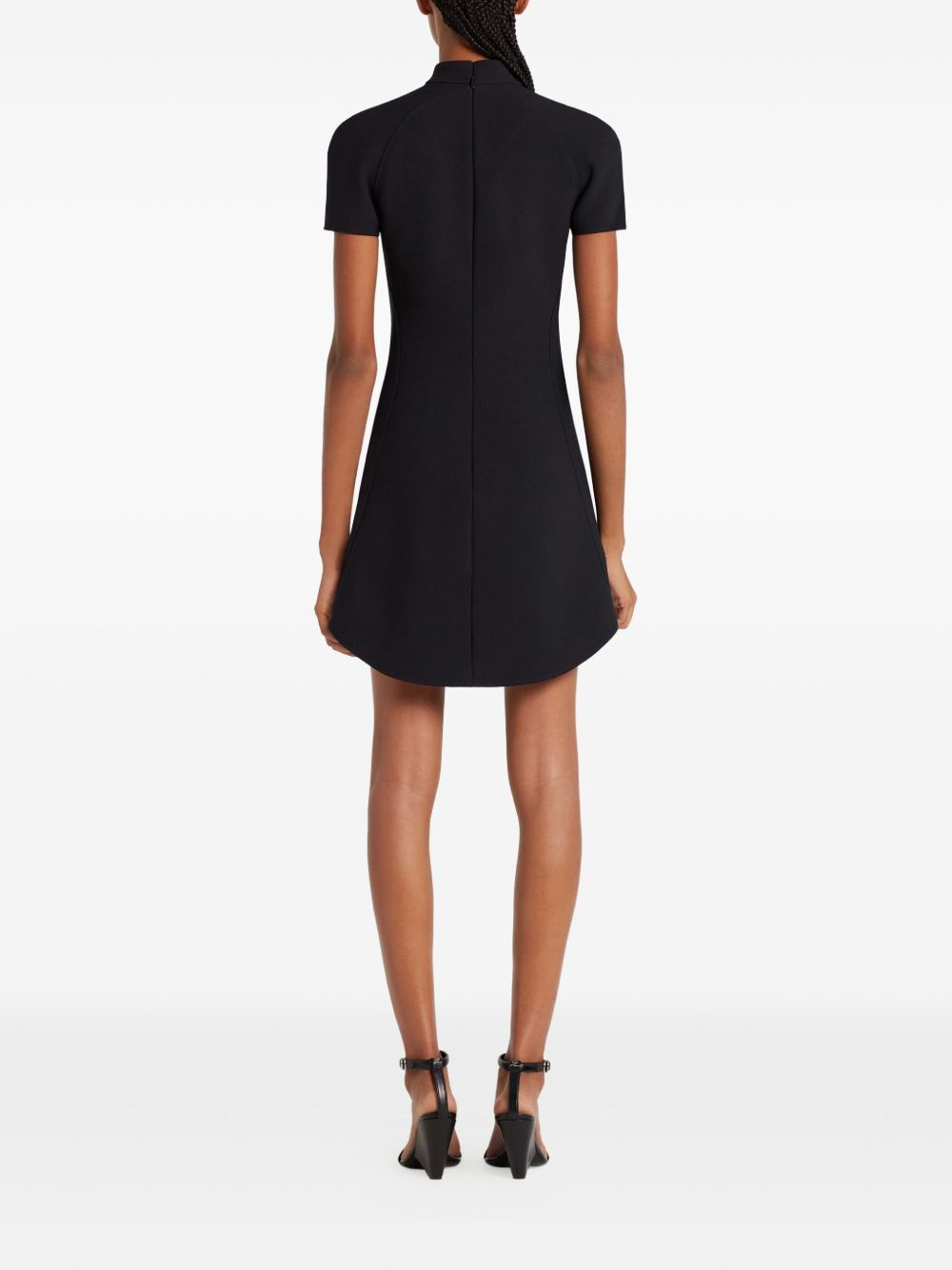 high-neck short-sleeve dress - 4