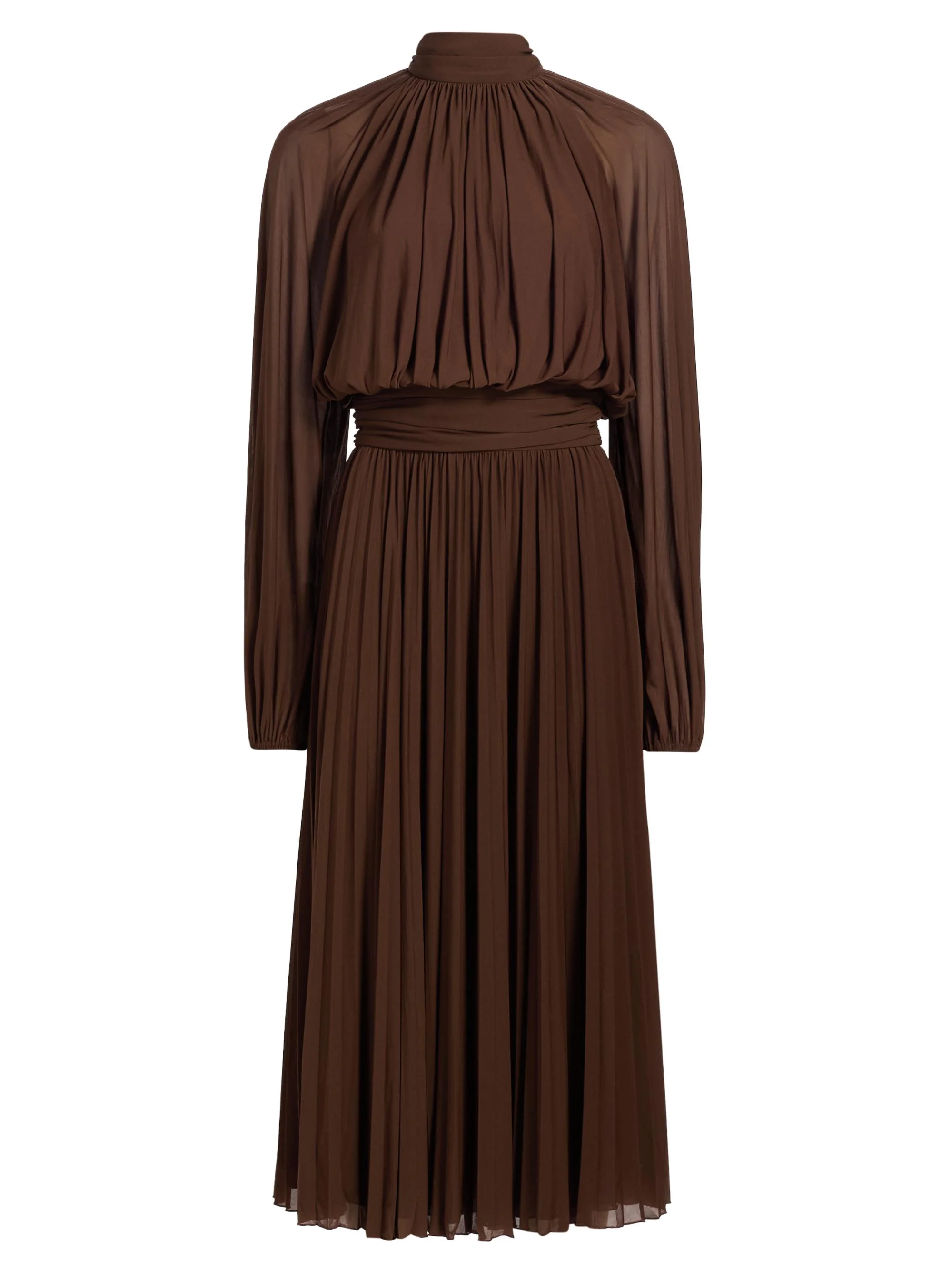 Women's Blythe Pleated Blouson Midi-Dress - Soft Silt - 1