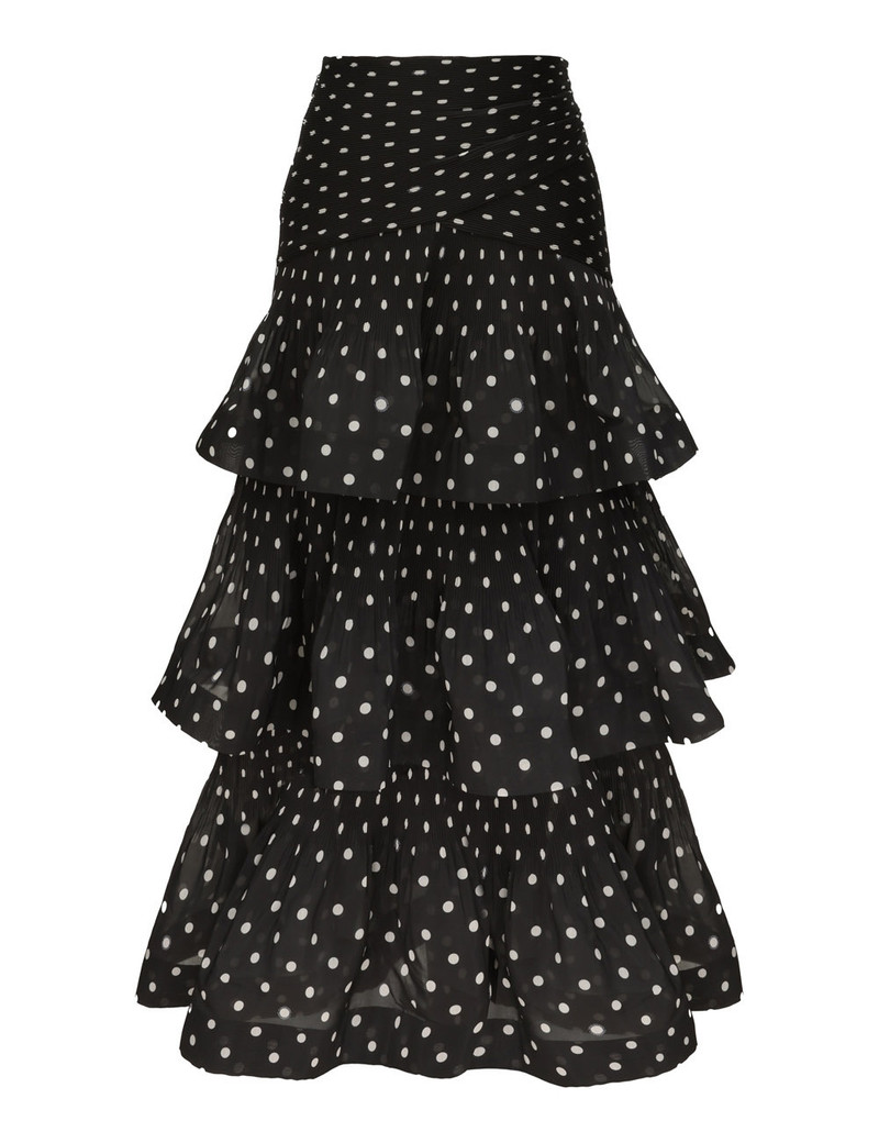 PLEATED TIERED MIDI SKIRT 1