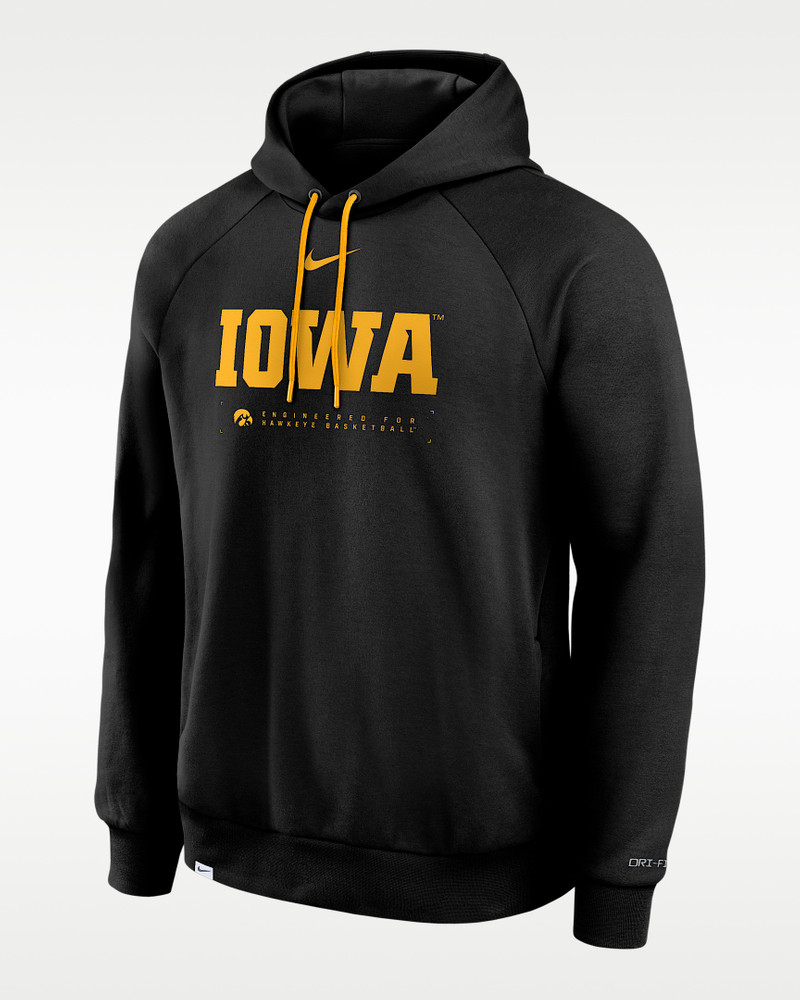 Iowa Courtside Basketball Practice Men's Nike Dri-FIT Pullover Hoodie 1