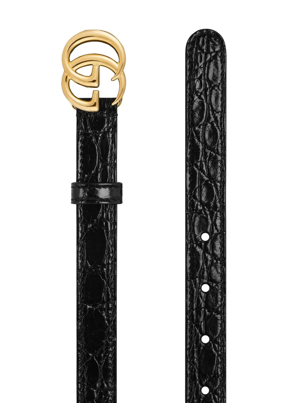 Double G crocodile-effect belt - 2