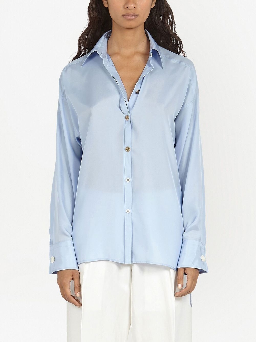 button-front satin shirt - 3