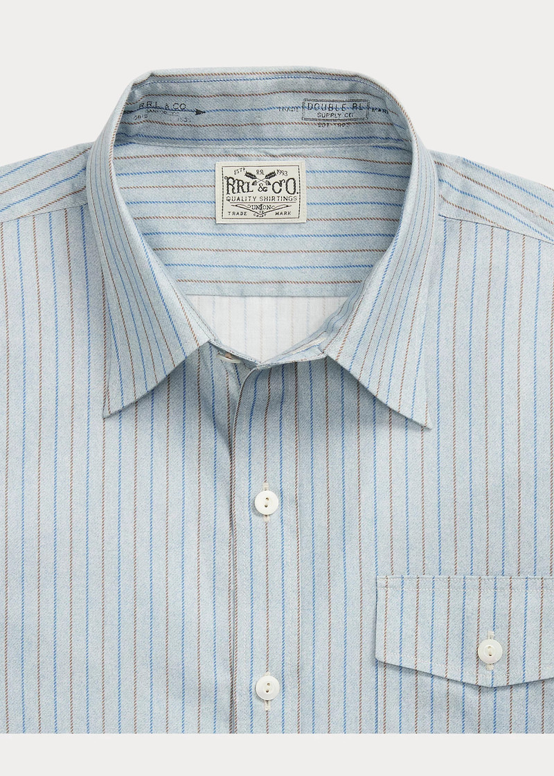 Slim Fit Stripe-Print Woven Shirt 7