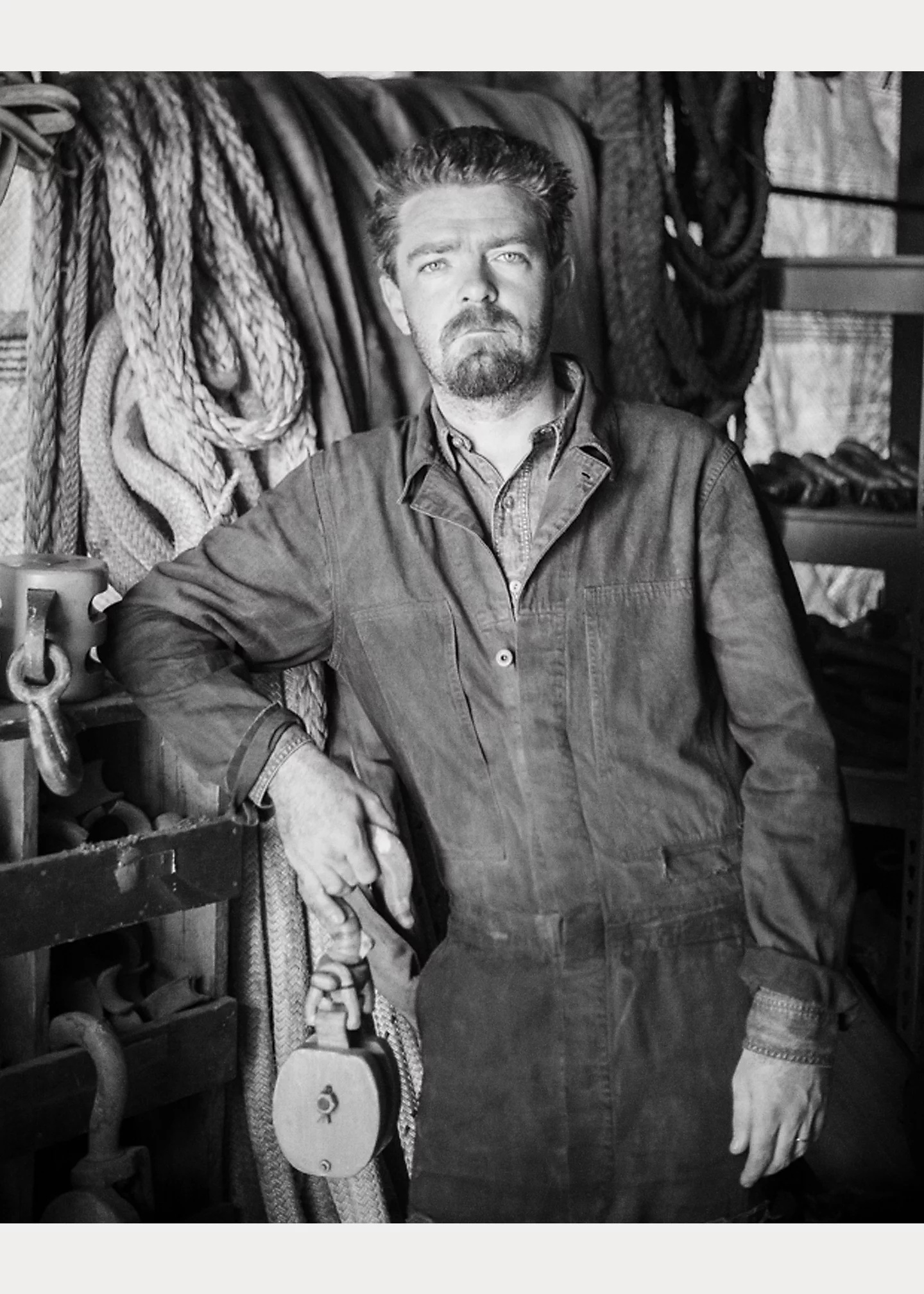 Distressed Boweman Indigo Denim Coverall - 6