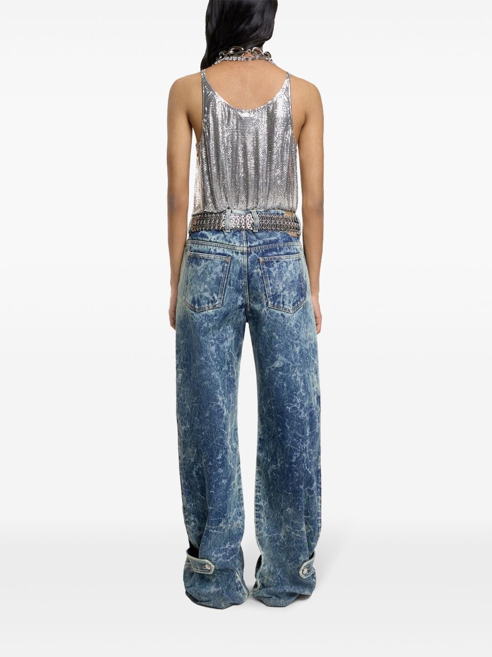 washed wide-leg jeans - 4