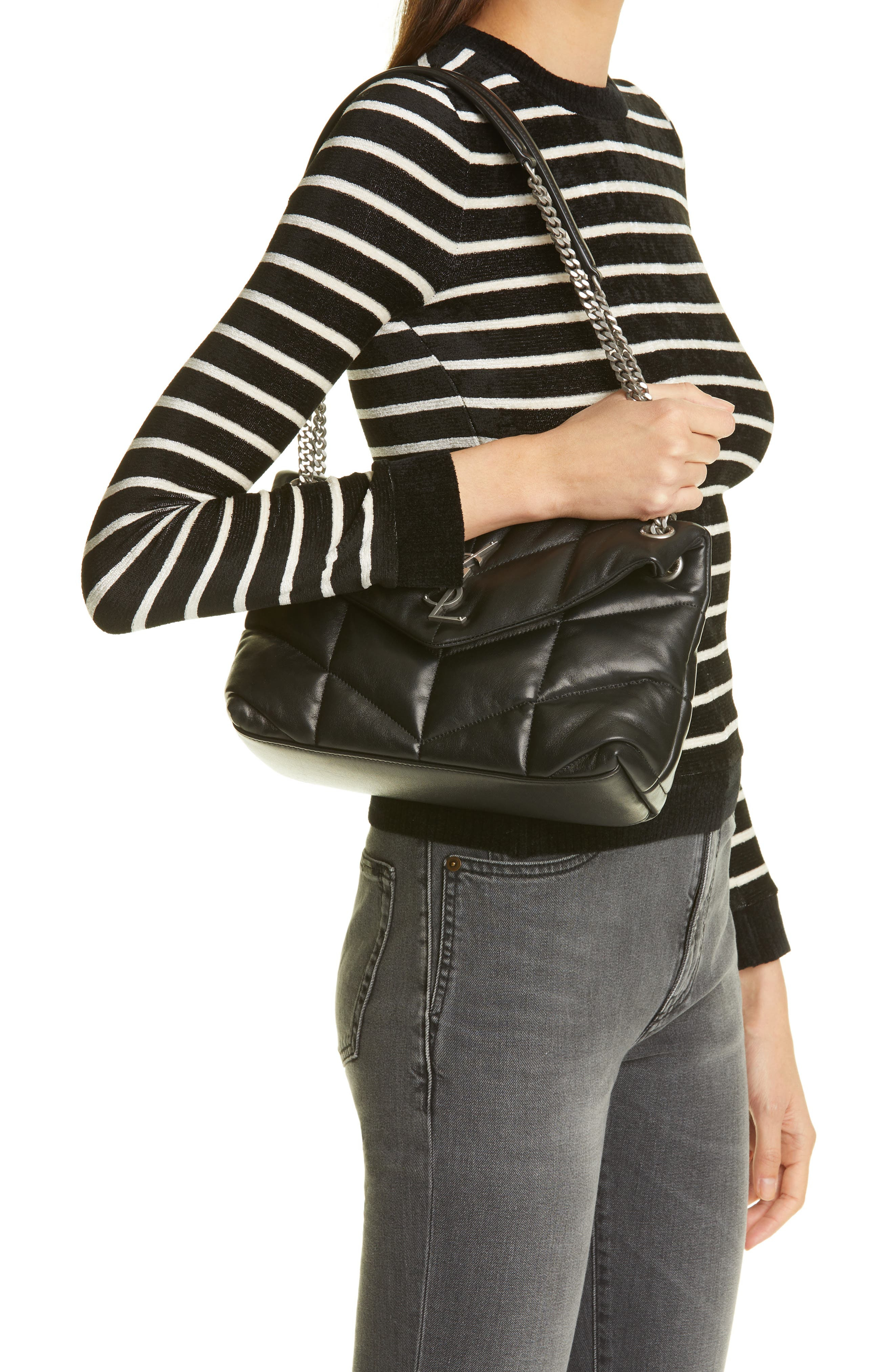 Small Lou Leather Puffer Bag - 4