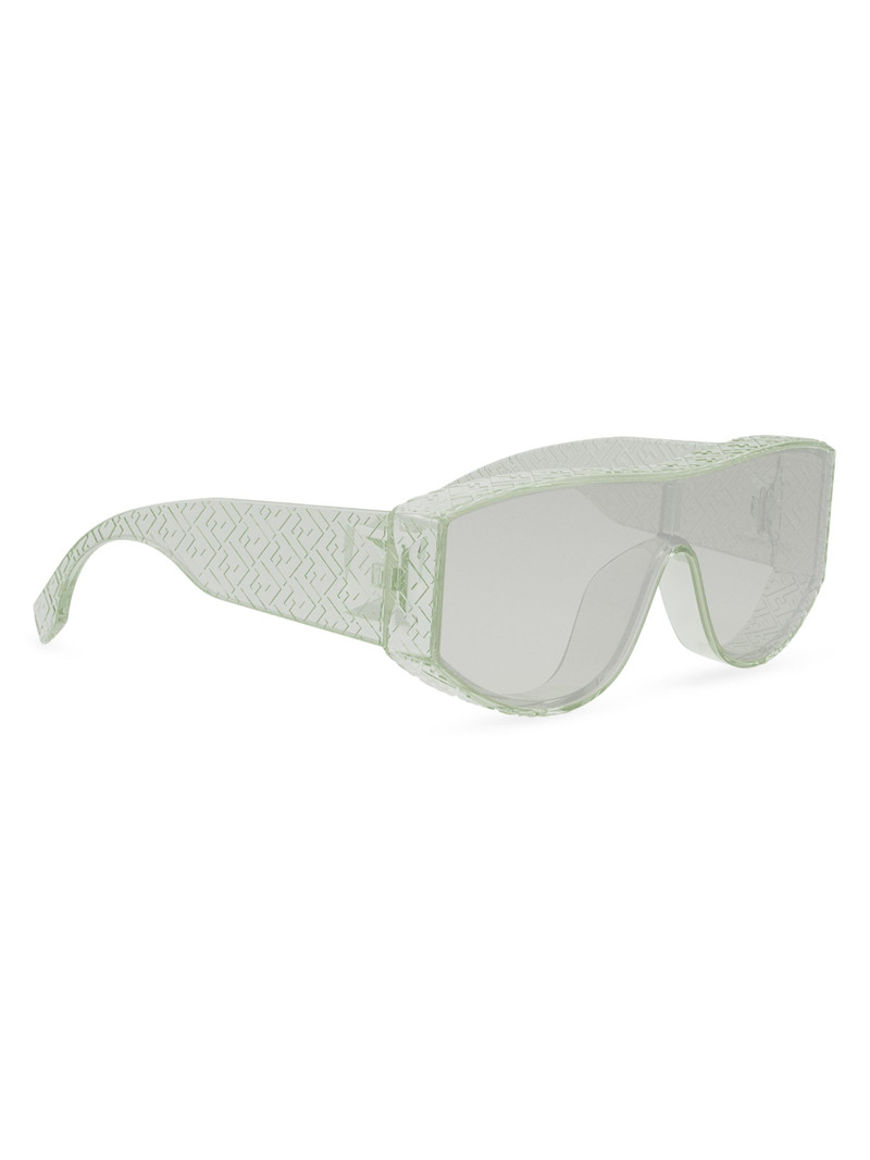 Men Fendi Lab Mask Sunglasses - Light Green Mirror 8