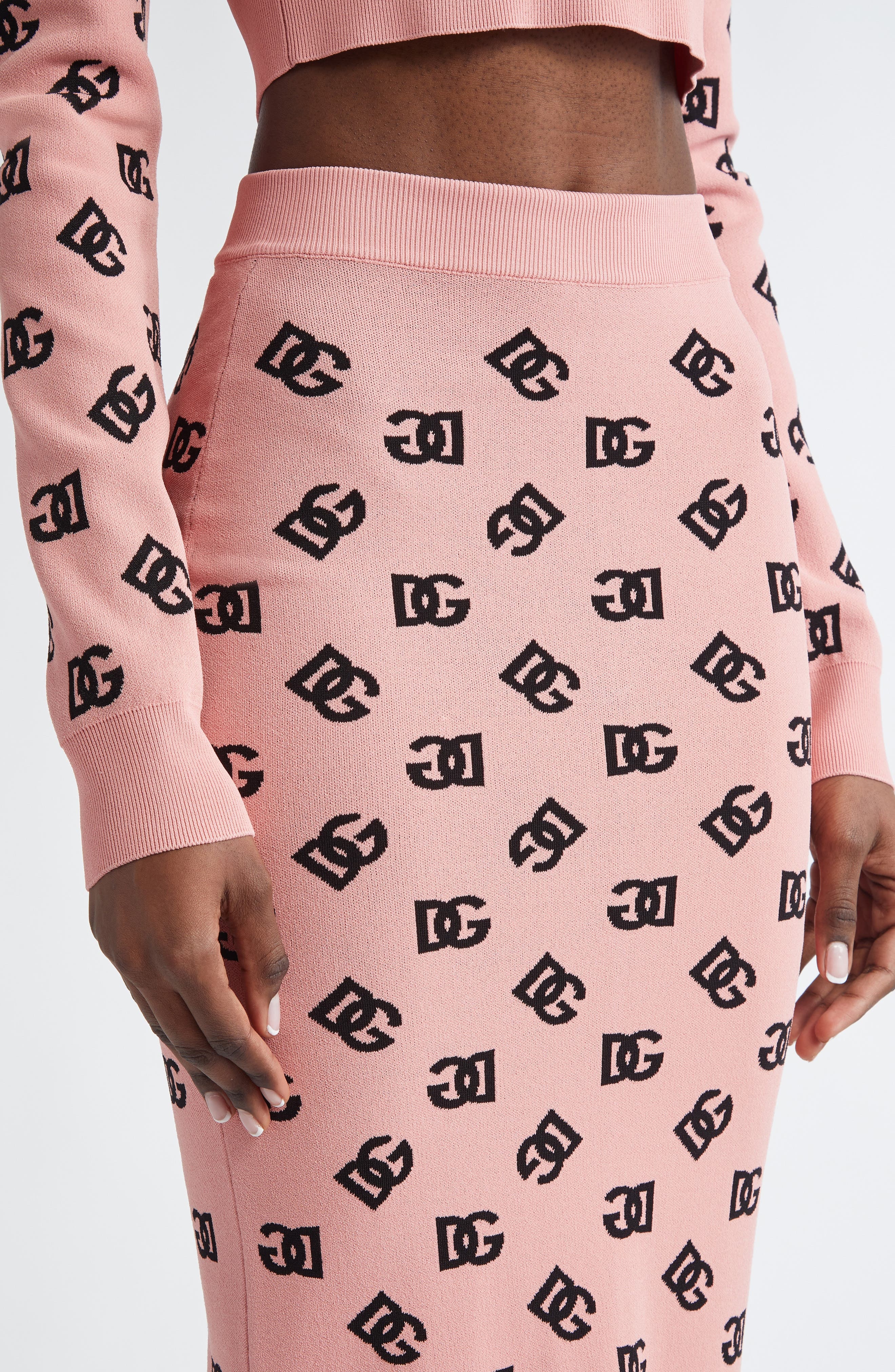 Dolce&Gabbana Logo Jacquard Pencil Skirt in Rosa Polvere Scuro at Nordstrom - 5