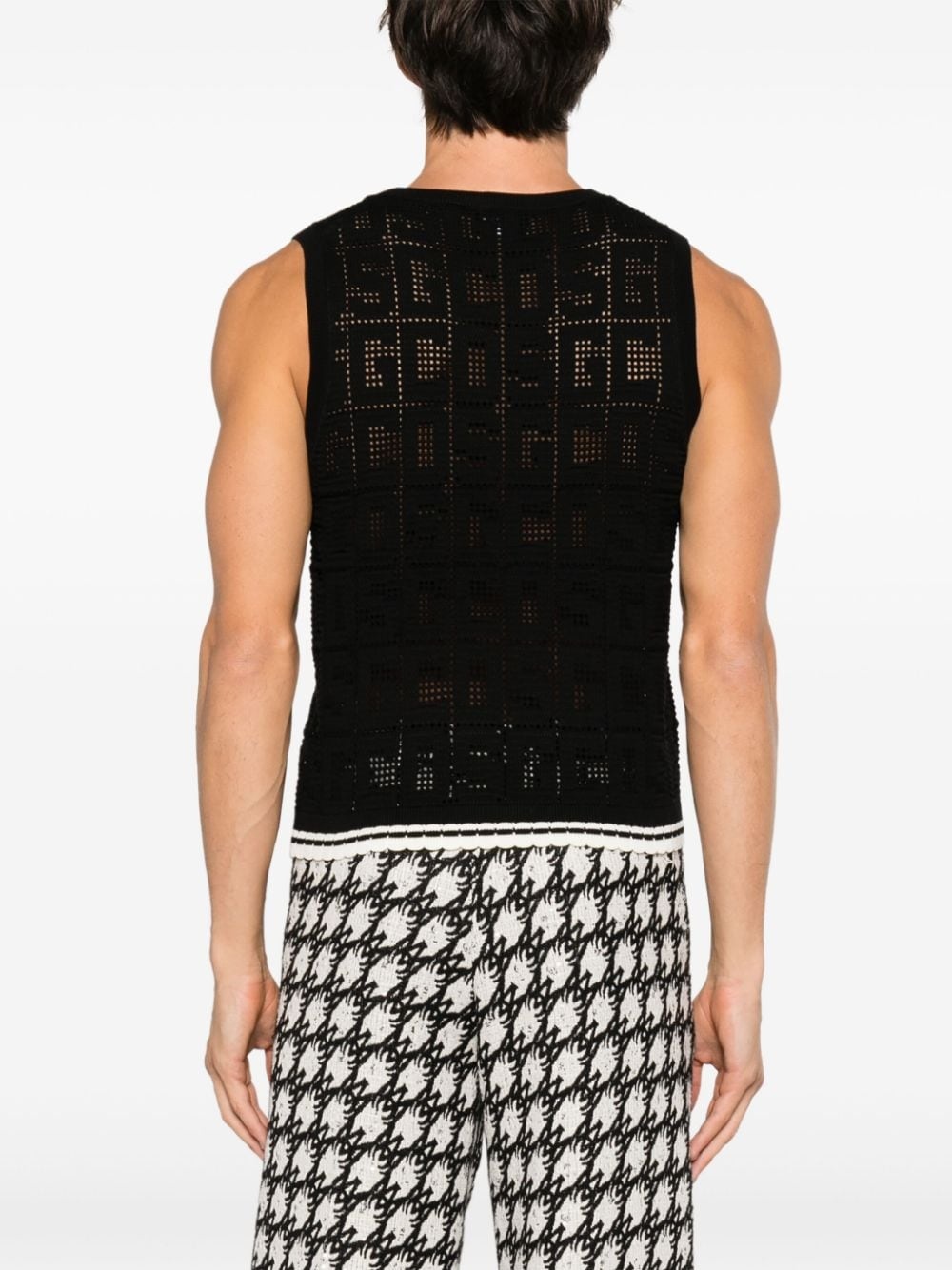 monogram-pattern sleeveless jumper - 4