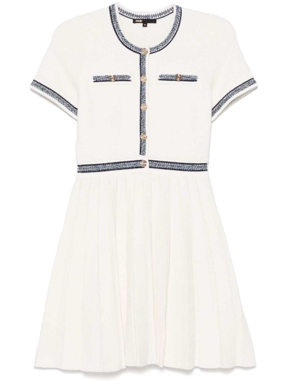 pleated mini dress - 1