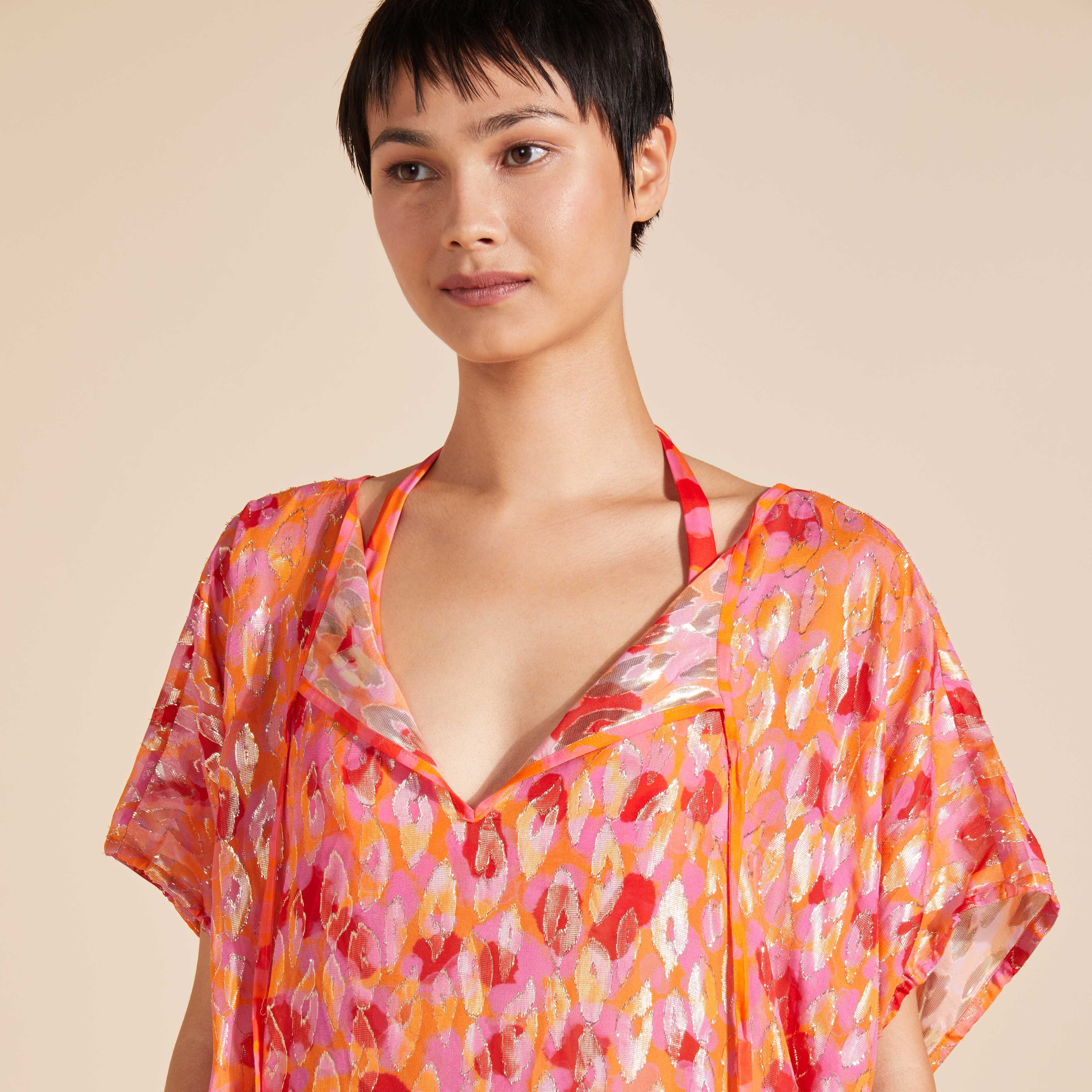 Women Square Silk Cover-up New Leopard - 5