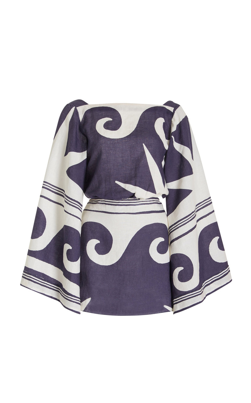Wave After Wave Organic Linen Mini Dress multi 1