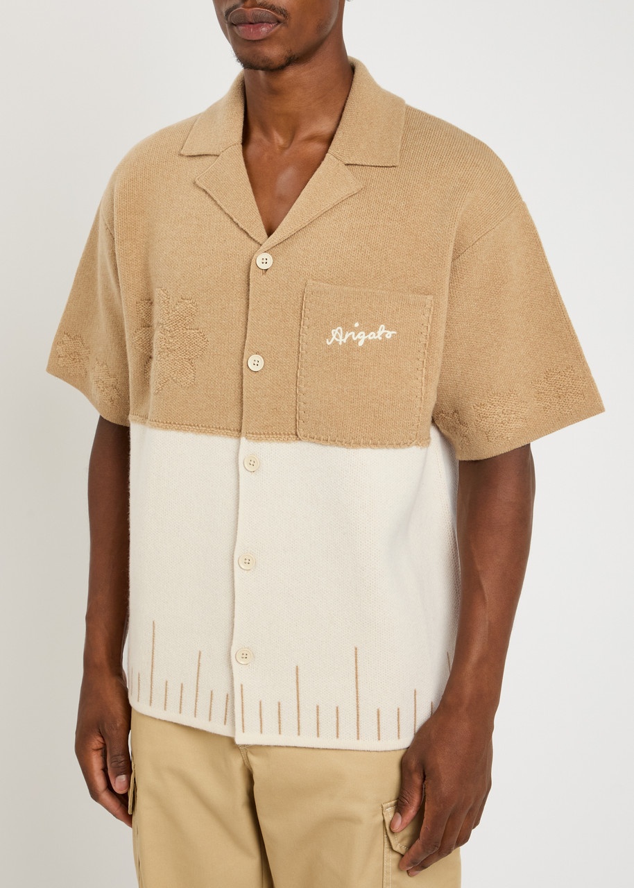 Axel Arigato Pier Textured Logo-embroidered Wool Shirt - 2