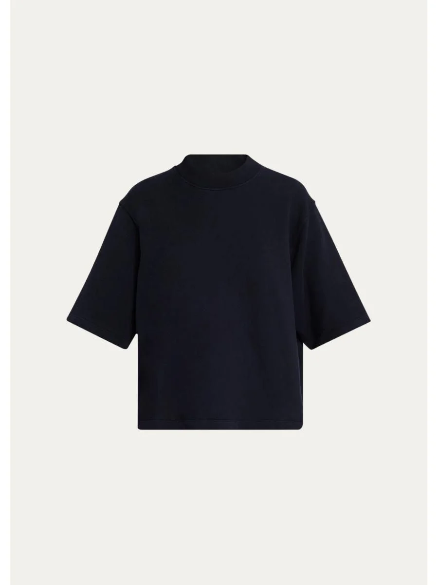 Cropped Mock-Neck T-Shirt - 1