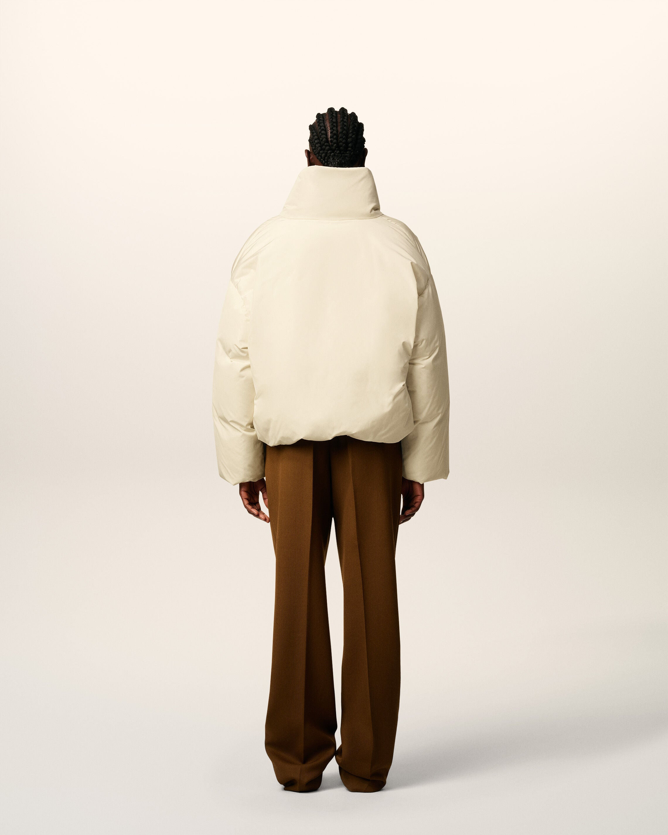 WHITE TAFFETAS  AMI DE COEUR DOWN JACKET - 5