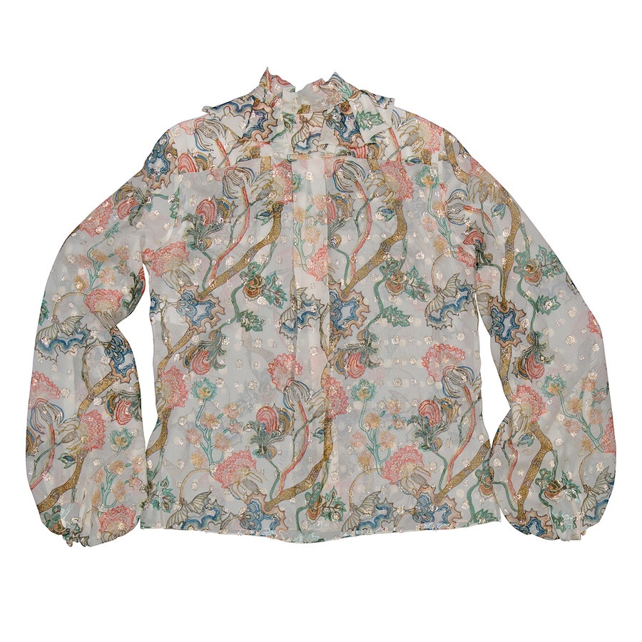 Chloe White Printed Blouse - 6