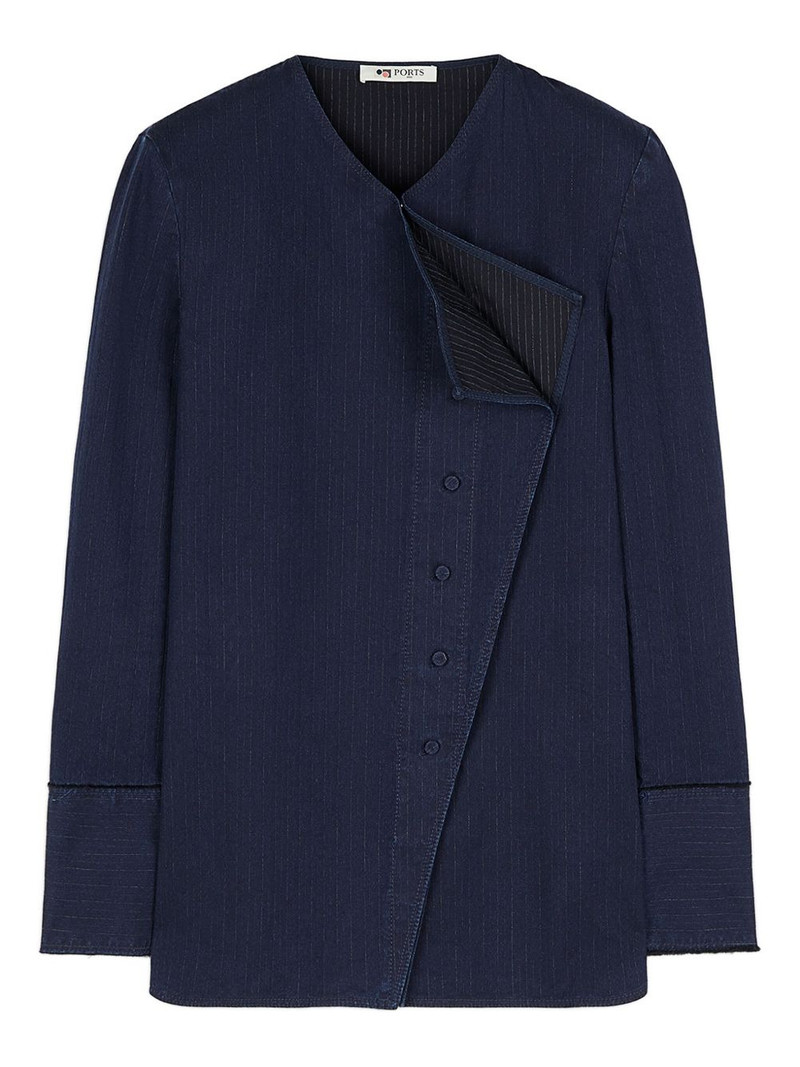 pinstripe asymmetrical shirt 1
