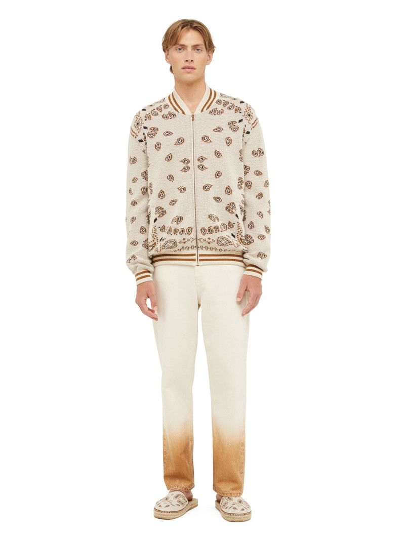 Bandana Piquet Jacquard Bomber Jacket 4