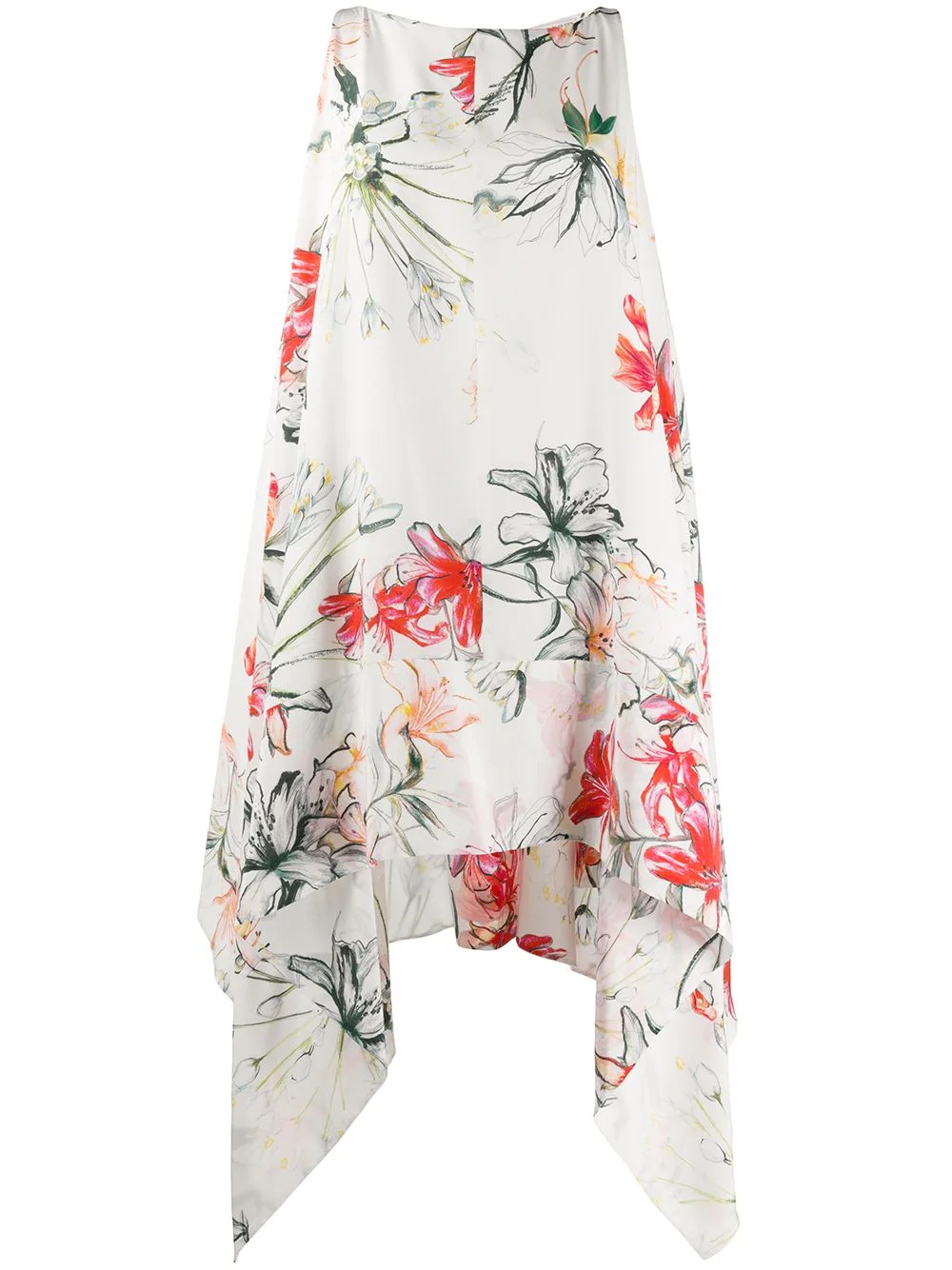 tropical print silk dress - 1