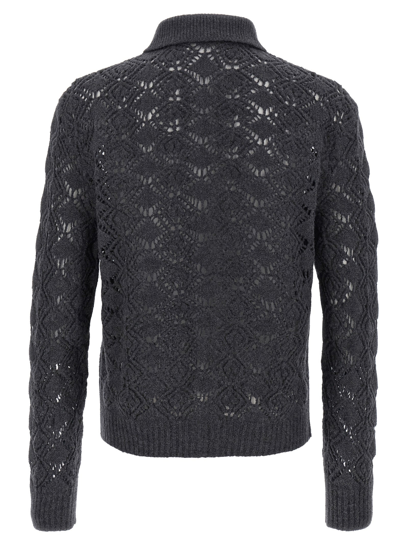 Jil Sander Men Openwork Wool Cardigan - 2